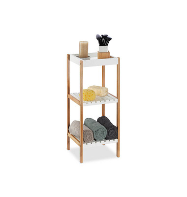 relaxdays Badregal braun, weiß 30,0 x 29,0 x 72,0 cm