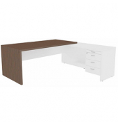 Schreibtischkombination T45 T4MCD180/ECBASZ, 76,8cm (H), 200x194cm (BxT), L-Form, eukalyptus    weiß / eukalyptus/weiß