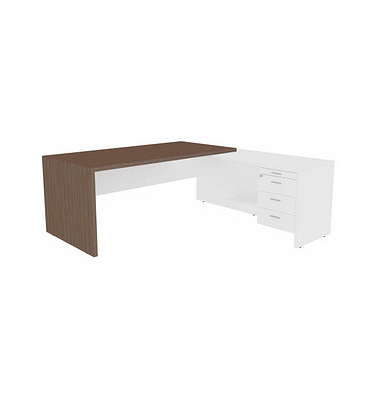Schreibtischkombination T45 T4MCD180/ECBASZ, 76,8cm (H), 200x194cm (BxT), L-Form, eukalyptus    weiß / eukalyptus/weiß