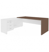 Schreibtischkombination T45 T4MCS180/ECBASZ, 76,8cm (H), 200x194cm (BxT), L-Form, eukalyptus    weiß / eukalyptus/weiß