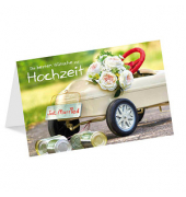 Glückwunschkarten Hochzeit Auto mit Dosen LU1820 17,5cm x 11,5cm (BxH) 260g Motiv Chromopapier FSC