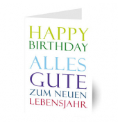 Geburtstagskarte HAPPY BIRTHDAY bunt LU1013 11,5cm x 17,5cm (BxH) 260g Motiv Chromopapier FSC