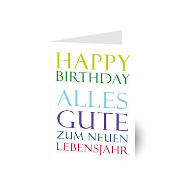 Geburtstagskarten HAPPY BIRTHDAY bunt LU1013 11,5cm x 17,5cm (BxH) 260g Motiv Chromopapier FSC