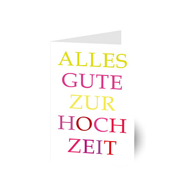 Glückwunschkarten bunte Schrift LU780 11,5cm x 17,5cm (BxH) 260g Motiv Chromopapier FSC