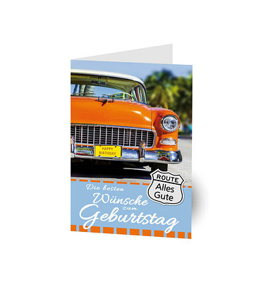 Geburtstagskarten Oldtimer LU943 11,5cm x 17,5cm (BxH) 260g Motiv Chromopapier FSC