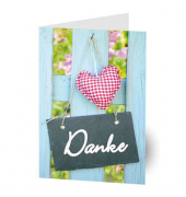 Dankeskarten Herz LU1535 11,5cm x 17,5cm (BxH) 260g Motiv Chromopapier FSC