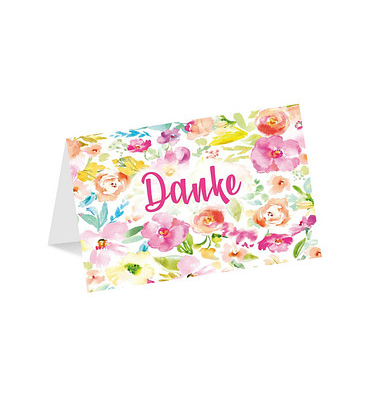 Dankeskarten Blumenrand LU2365 11,5cm x 11,5cm (BxH) 260g Motiv Chromopapier FSC