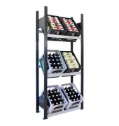 Getränkekistenregal 37001-S schwarz, silber 75,0 x 30,0 x 180,0 cm