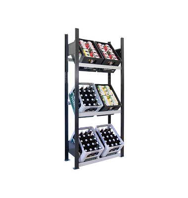 SCHULTE Getränkekistenregal 37001-S schwarz, silber 75,0 x 30,0 x 180,0 cm