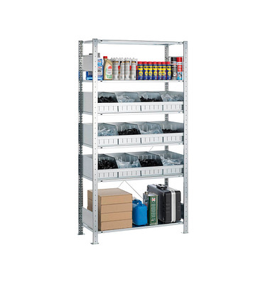 SCHULTE Kleinteileregal 14271 silber, verzinkt 100,0 x 40,0 x 200,0 cm