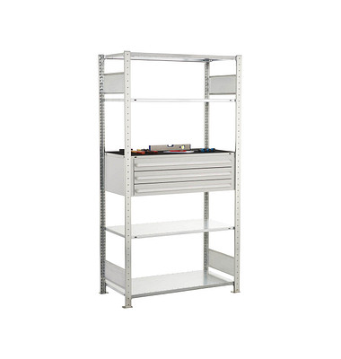SCHULTE Schwerlast-Schubladenregal 14680 silber 100,0 x 50,0 x 200,0 cm