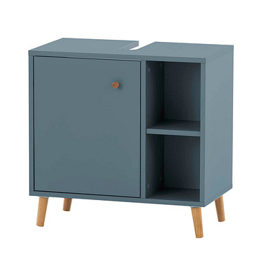 MÖBELPARTNER Waschtischunterschrank ohne Waschbecken Bjarne blaugrau 60,2 x 33,1 x 59,3 cm