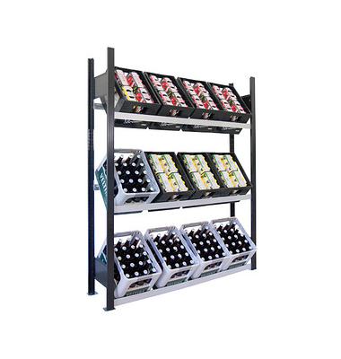 SCHULTE Getränkekistenregal 37008-S schwarz, silber 130,0 x 30,0 x 180,0 cm SCHULTE Getränkekistenregal 37008-S schwarz, silber 130,0 x 30,0 x 180,0 cm