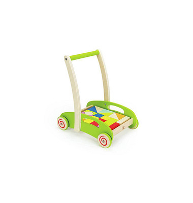 Hape E0371A Bau-Wagen mit Holzklötzchen Bausatz