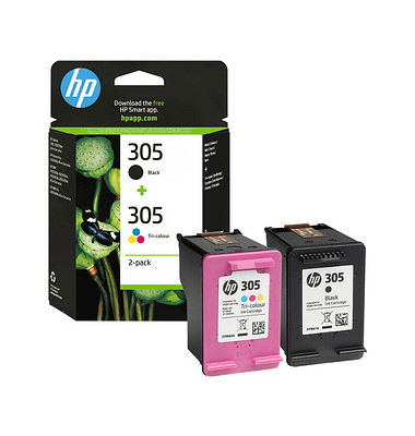 Druckerpatrone 305 6ZD17AE (kompatibel zu HP Envy Pro 6400), schwarz/cyan/magenta/gelb, ca. 1x 120, 3x 100 Seiten