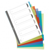 Kunststoffregister Forever 2706E, 6-teilig blanko, A4, 0,30 mm, farbige Taben, 6-teilig