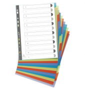 Kunststoffregister Forever 2712E, 12-teilig blanko, A4, farbige Taben, 12-teilig