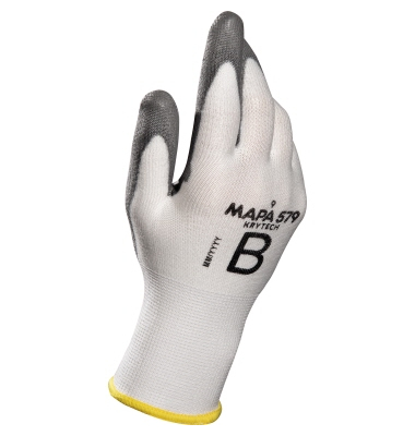 Arbeitshandschuhe KryTech 579, Polyurethan, weiß/grau, Größe 10 / XL