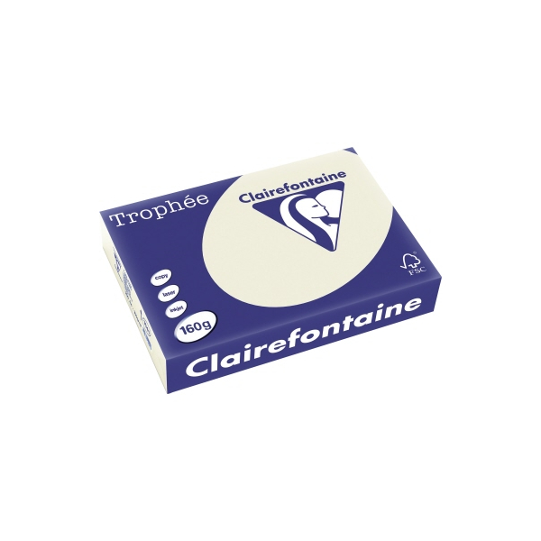 Clairefontaine Kopierpapier Trophee 1041C grau pastell A4 160g 3329680104103 Clairefontaine 250 Blatt