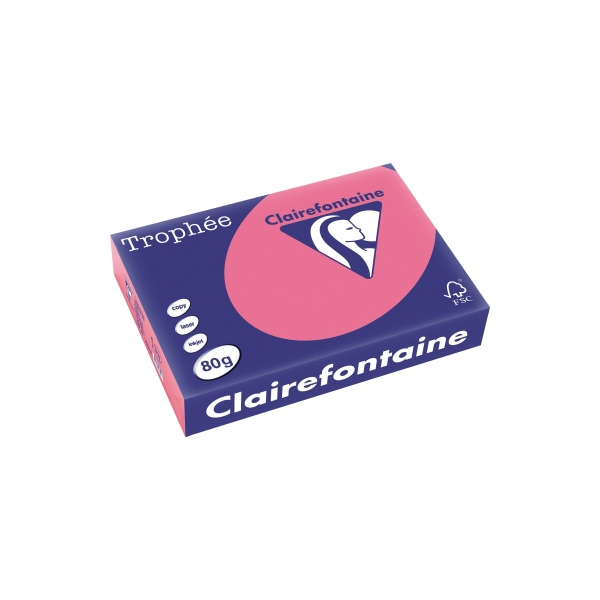 Clairefontaine Kopierpapier Trophee 1771C eosin intensiv A4 80g 3329680177107 Clairefontaine 500 Blatt