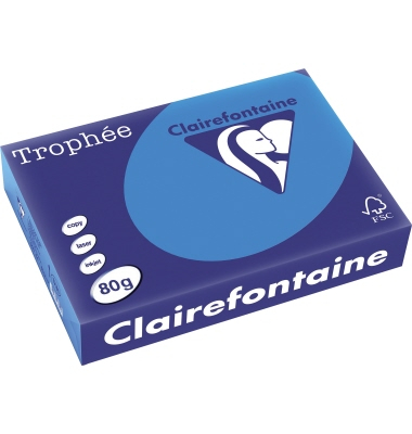 Kopierpapier Trophee 1781C karibenblau intensiv A4 80g 