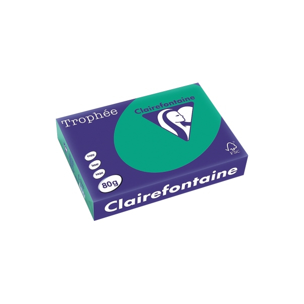 Clairefontaine Kopierpapier Trophee 1783C tannengrün intensiv A4 80g 3329680178302 Clairefontaine 500 Blatt