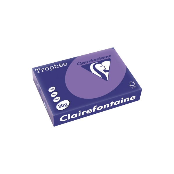 Clairefontaine Kopierpapier Trophee 1786C violett intensiv A4 80g 3329680178609 Clairefontaine 500 Blatt
