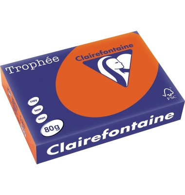 Kopierpapier Trophee 1873C ziegelrot A4 80g 