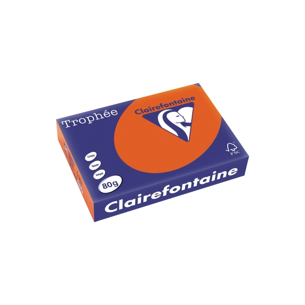 Clairefontaine Kopierpapier Trophee 1873C ziegelrot A4 80g 3329680187304 Clairefontaine 500 Blatt