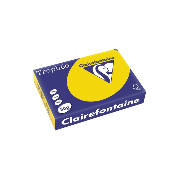 Clairefontaine Kopierpapier Trophee 1978C sonnenblumengelb A4 80g 3329680197808 Clairefontaine 500 Blatt