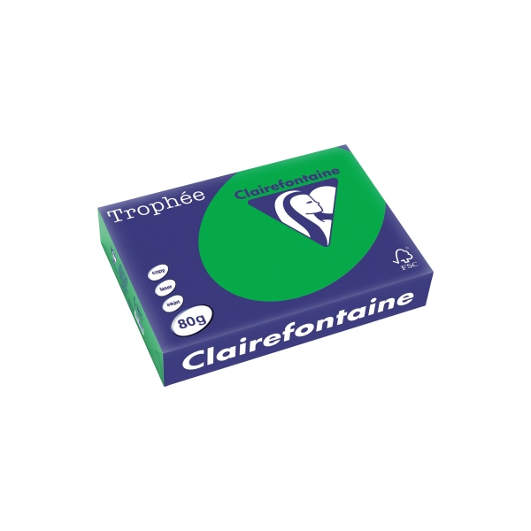 Clairefontaine Kopierpapier Trophee 1991C billardgrün A4 80g 3329680199109 Clairefontaine 500 Blatt