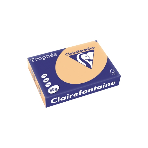 Clairefontaine Kopierpapier Trophee 1995C aprikose A4 80g 3329680199505 Clairefontaine 500 Blatt