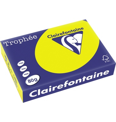 Kopierpapier Trophee 2977C gelb neon A4 80g 