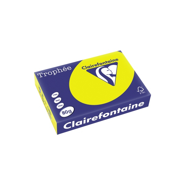 Clairefontaine Kopierpapier Trophee 2977C gelb neon A4 80g 3329680297706 Clairefontaine 500 Stück