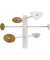 unilux Kleiderständer BORA BAMBOO weiß Metall 6 Haken 38,0 x 178,0 cm
