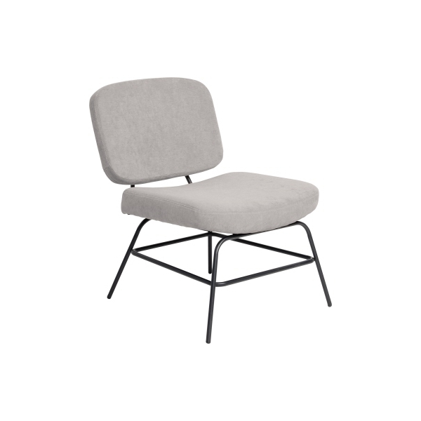 3660141233667 - meet by Paperflow Sessel Curve Industrial Design Polyesterbezug Gestell Stahl & Sperrholz B 570 x T 710 x H 755 mm grau