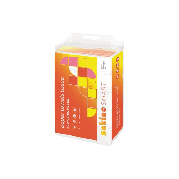 4000735550210 - Falthandtücher Satino Smart 276499 24x23cm 2-lagig Zickzack (V-Falz) weiß Recyclingpapier 4000735550210 4000 Stück