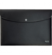 Dokumententasche Recycle 46780095, Din A4 quer, schwarz, Polypropylen, 80 % recycelt, Druckknopf