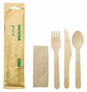 PAPSTAR Besteck-Set Pure 88243 Holz
