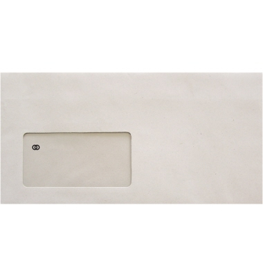 Briefumschlag oeco 2967, Din Lang, mit Fenster, selbstklebend, 75g, grau