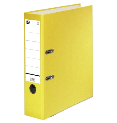 Ordner oeco 3432, A4 80mm breit Karton vollfarbig gelb