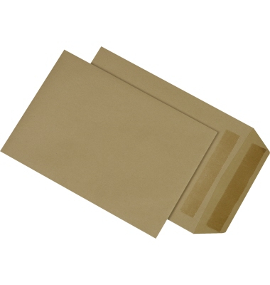 Versandtaschen 30007640, B5, ohne Fenster, selbstklebend, 90g, braun