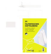Faltentaschen 30002483, C4, mit Fenster, 20mm-Falte, haftklebend, 120g, weiß