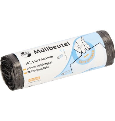 Müllsäcke 445011080, grau, 30 Liter, extrastark