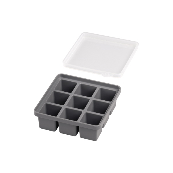 4004133361027 - Eiswürfelform Küchenformen grau (transparent grau) Baraccessoires Weinaccessoires inkl transparentem Deckel 4x4x4 cm für bis zu 9 Eiswürfel 4004133361027 - Eiswürfelform Küchenformen grau (transparent grau) Baraccessoires Weinaccessoires inkl transparentem Deckel 4x4x4 cm für bis zu 9 Eiswürfel