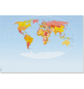 Schreibtischunterlage Weltkarte ohne Kalendarium blau 30 Blatt
