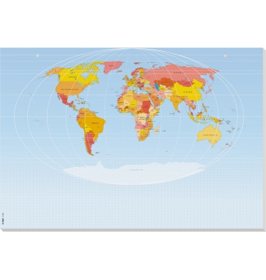 SIGEL Schreibtischunterlage Weltkarte ohne Kalendarium blau 30 Blatt
