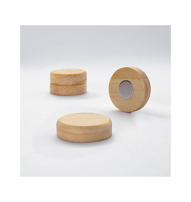 Haftmagnet BA210, Rund, 33mm &Oslash;, beige/Pinie, 20 Blatt