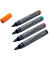 Boardmarker-Set BA, BA011, Etui, schwarz, t&uuml;rkis, magenta, orange, 2-3mm Rundspitze