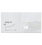 Glas-Magnetboard artverum, GL225, 200x100cm, Tempered Glas, Rückseite Metall, Glas
